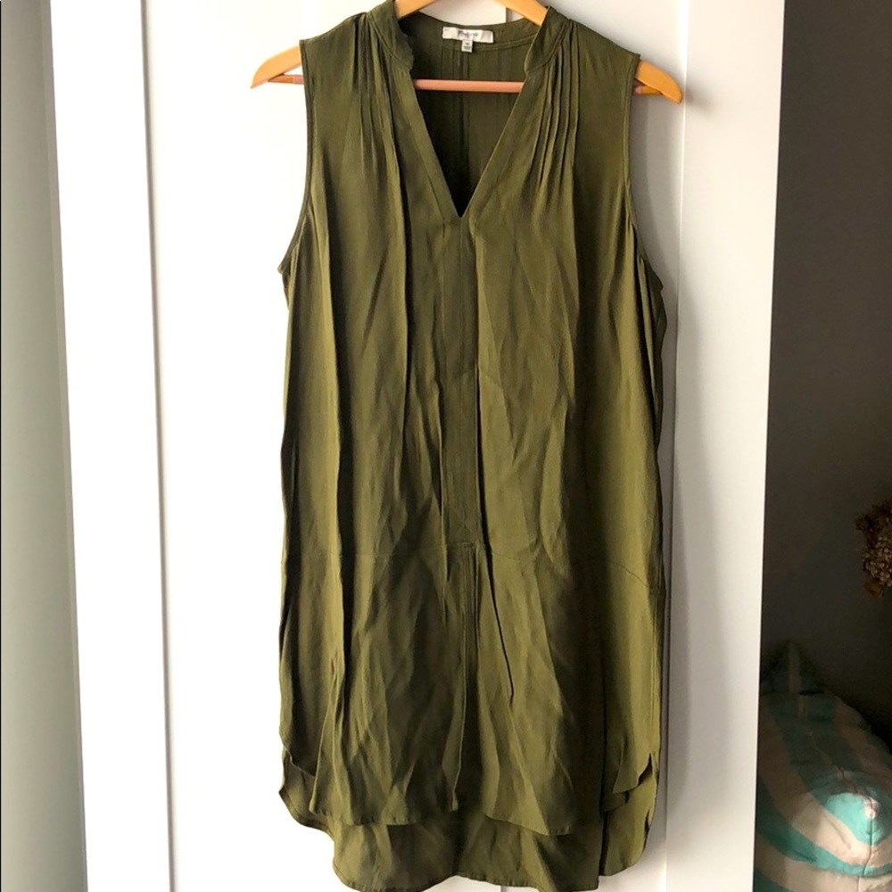 Madewell, sleeveless olive green dress